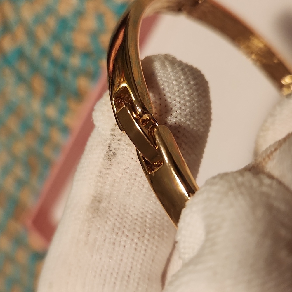 GUESS Gold Bracelet with Clear Stones Logo Accent - Picture 6 of 16